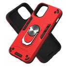 For iPhone 12 mini 2 in 1 Armour Series PC + TPU Protective Case with Ring Holder(Red) - 2