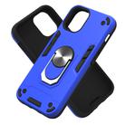 For iPhone 12 mini 2 in 1 Armour Series PC + TPU Protective Case with Ring Holder(Dark Blue) - 2