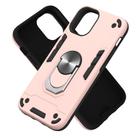 For iPhone 12 mini 2 in 1 Armour Series PC + TPU Protective Case with Ring Holder(Rose Gold) - 2