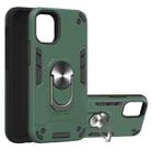 For iPhone 12 mini 2 in 1 Armour Series PC + TPU Protective Case with Ring Holder(Dark Green) - 1