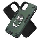 For iPhone 12 mini 2 in 1 Armour Series PC + TPU Protective Case with Ring Holder(Dark Green) - 1