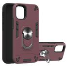 For iPhone 12 mini 2 in 1 Armour Series PC + TPU Protective Case with Ring Holder(Wnie Red) - 1