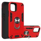 For iPhone 12 / 12 Pro 2 in 1 Armour Series PC + TPU Protective Case with Ring Holder(Red) - 1