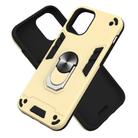 For iPhone 12 / 12 Pro 2 in 1 Armour Series PC + TPU Protective Case with Ring Holder(Gold) - 2