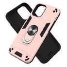 For iPhone 12 / 12 Pro 2 in 1 Armour Series PC + TPU Protective Case with Ring Holder(Rose Gold) - 2