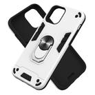 For iPhone 12 / 12 Pro 2 in 1 Armour Series PC + TPU Protective Case with Ring Holder(Silver) - 2