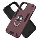 For iPhone 12 / 12 Pro 2 in 1 Armour Series PC + TPU Protective Case with Ring Holder(Wnie Red) - 2