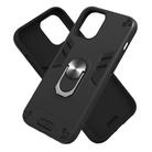 For iPhone 12 Pro Max 2 in 1 Armour Series PC + TPU Protective Case with Ring Holder(Black) - 2