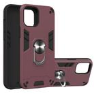 For iPhone 12 Pro Max 2 in 1 Armour Series PC + TPU Protective Case with Ring Holder(Wnie Red) - 1