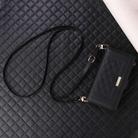 For iPhone 16 Pro Max Crossbody Zipper Wallet Rhombus Leather Phone Case(Black) - 2