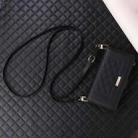 For iPhone 16 Plus Crossbody Zipper Wallet Rhombus Leather Phone Case(Black) - 2