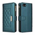 For iPhone 7 / 8 / SE 2022 Crossbody Zipper Wallet Rhombus Leather Phone Case(Green) - 3