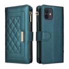 For iPhone 11 Crossbody Zipper Wallet Rhombus Leather Phone Case(Green) - 3