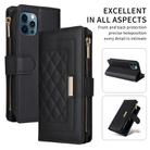 For iPhone 11 Pro Crossbody Zipper Wallet Rhombus Leather Phone Case(Black) - 2