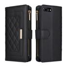 For iPhone 7 Plus / 8 Plus Crossbody Zipper Wallet Rhombus Leather Phone Case(Black) - 3