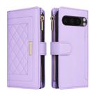 For Google Pixel 8 Pro Crossbody Zipper Wallet Rhombus Leather Phone Case(Purple) - 3