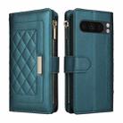 For Google Pixel 8 Pro Crossbody Zipper Wallet Rhombus Leather Phone Case(Green) - 3