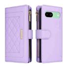 For Google Pixel 8a Crossbody Zipper Wallet Rhombus Leather Phone Case(Purple) - 3