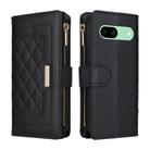 For Google Pixel 8a Crossbody Zipper Wallet Rhombus Leather Phone Case(Black) - 3