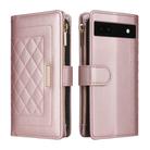 For Google Pixel 7a Crossbody Zipper Wallet Rhombus Leather Phone Case(Rose Gold) - 3