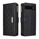 For Google Pixel 7a Crossbody Zipper Wallet Rhombus Leather Phone Case(Black) - 3