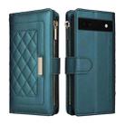 For Google Pixel 7a Crossbody Zipper Wallet Rhombus Leather Phone Case(Green) - 3