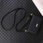 For Samsung Galaxy A23 4G / M23 Crossbody Zipper Wallet Rhombus Leather Phone Case(Black) - 2