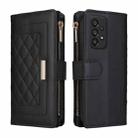 For Samsung Galaxy A23 4G / M23 Crossbody Zipper Wallet Rhombus Leather Phone Case(Black) - 3