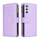 For Samsung Galaxy A34 5G Crossbody Zipper Wallet Rhombus Leather Phone Case(Purple) - 3