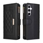 For Samsung Galaxy A55 5G Crossbody Zipper Wallet Rhombus Leather Phone Case(Black) - 3