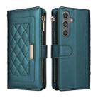 For Samsung Galaxy S24 5G Crossbody Zipper Wallet Rhombus Leather Phone Case(Green) - 3