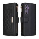 For Samsung Galaxy S24 FE 5G Crossbody Zipper Wallet Rhombus Leather Phone Case(Black) - 3