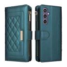 For Samsung Galaxy S24 FE 5G Crossbody Zipper Wallet Rhombus Leather Phone Case(Green) - 3