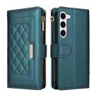 For Samsung Galaxy S23 5G Crossbody Zipper Wallet Rhombus Leather Phone Case(Green) - 3