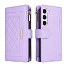 For Samsung Galaxy S23+ 5G Crossbody Zipper Wallet Rhombus Leather Phone Case(Purple) - 3