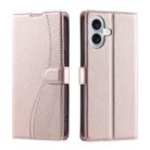 For iPhone 16 Plus Voltage Ultra-thin Dot Leather Phone Case(Rose Gold) - 1