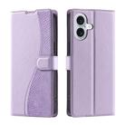 For iPhone 16 Voltage Ultra-thin Dot Leather Phone Case(Purple) - 1