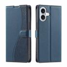 For iPhone 16 Voltage Ultra-thin Dot Leather Phone Case(Blue) - 1