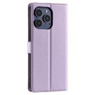 For iPhone 15 Pro Voltage Ultra-thin Dot Leather Phone Case(Purple) - 3