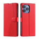 For iPhone 15 Pro Voltage Ultra-thin Dot Leather Phone Case(Red) - 1