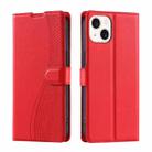 For iPhone 15 Plus Voltage Ultra-thin Dot Leather Phone Case(Red) - 1