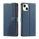 For iPhone 14 Plus Voltage Ultra-thin Dot Leather Phone Case(Blue) - 1