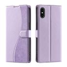 For iPhone XS Max Voltage Ultra-thin Dot Leather Phone Case(Purple) - 1