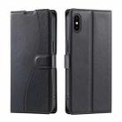 For iPhone XS Max Voltage Ultra-thin Dot Leather Phone Case(Black) - 1