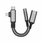 4 in 1 USB-C / Type-C, 8 Pin to 3.5mm, USB-C / Type-C Audio Adapter Cable, Length:70mm(Grey) - 2