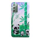 For Samsung Galaxy Note20 3D Painted Pattern Horizontal Flip TPU + PU Leather Case with Holder & Card Slots & Wallet & Lanyard(Bamboo Panda) - 3