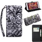 For Samsung Galaxy Note20 Ultra 3D Painted Pattern Horizontal Flip TPU + PU Leather Case with Holder & Card Slots & Wallet & Lanyard(Black Lace) - 1