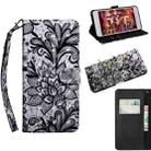 For Xiaomi Redmi 9A 3D Painted Pattern Horizontal Flip TPU + PU Leather Case with Holder & Card Slots & Wallet & Lanyard(Black Lace) - 1