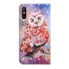 For Xiaomi Redmi 9A 3D Painted Pattern Horizontal Flip TPU + PU Leather Case with Holder & Card Slots & Wallet & Lanyard(Color Owl) - 3