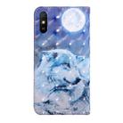 For Xiaomi Redmi 9A 3D Painted Pattern Horizontal Flip TPU + PU Leather Case with Holder & Card Slots & Wallet & Lanyard(Moon Wolf) - 3